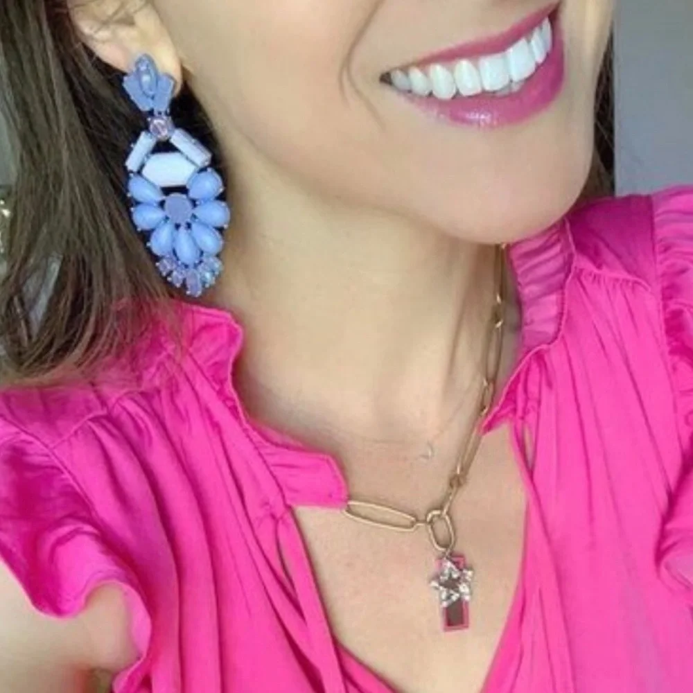 Stella & Dot | Heck Yes!🦄🧞‍♀️Lavender Statement Earrings - Picture 3 of 11